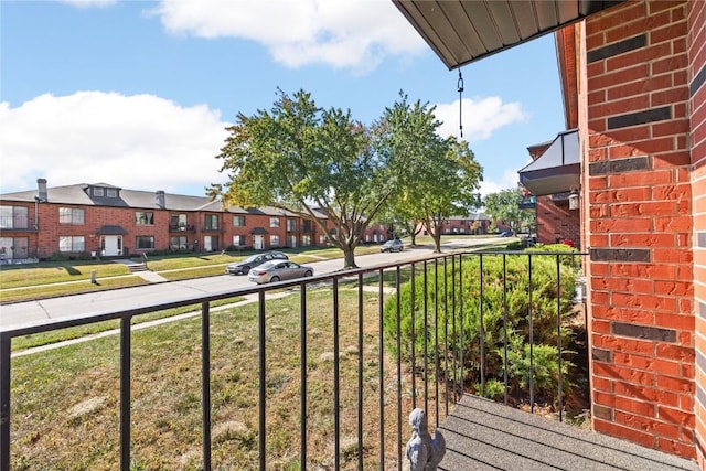 balcony with a residential view