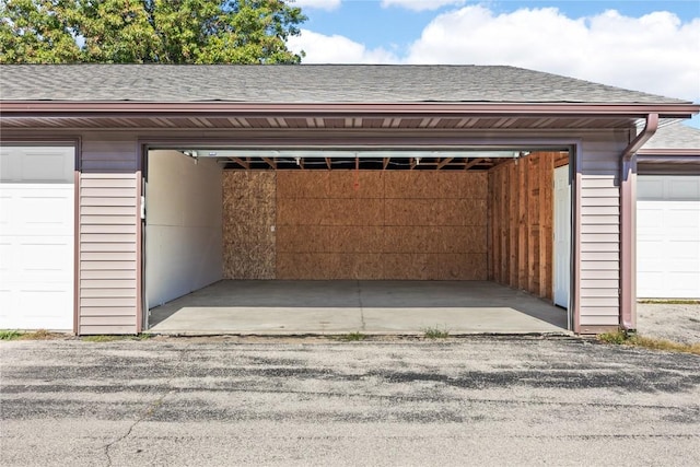 view of garage