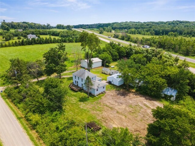 bird's eye view featuring a rural view