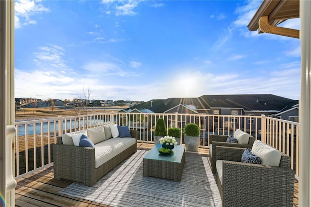 deck with outdoor lounge area