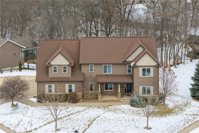 view of front of property featuring stone siding