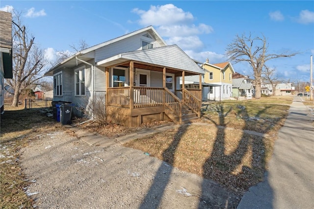 view of front of home featuring covered porch