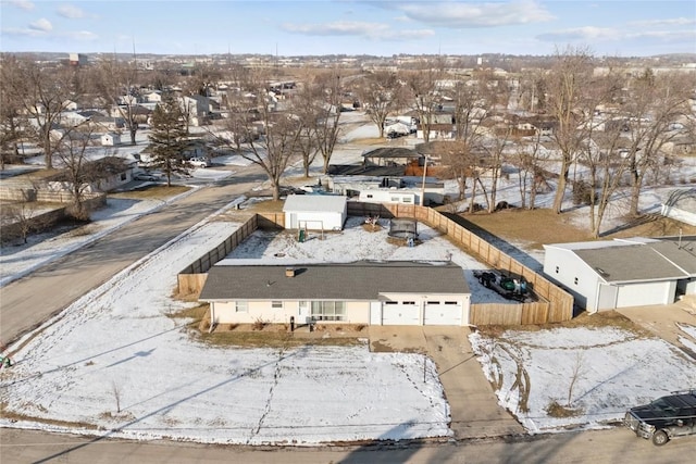 view of snowy aerial view