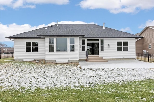 back of house with a patio area