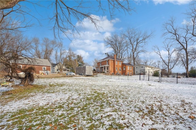 view of snowy yard