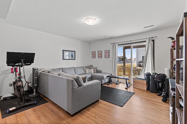 living room featuring hardwood / wood-style floors