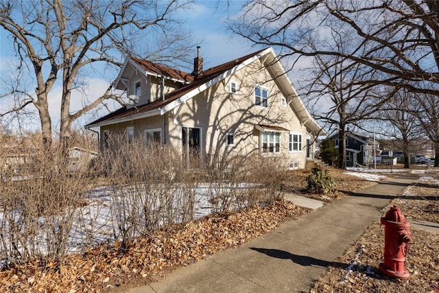 view of snow covered exterior