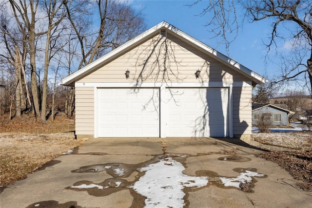 view of garage