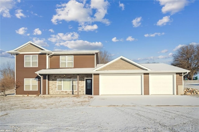 front of property featuring a garage