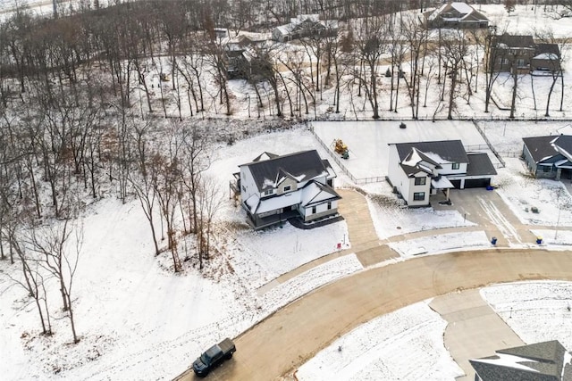 view of snowy aerial view