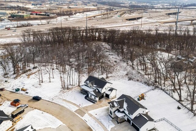 view of snowy aerial view