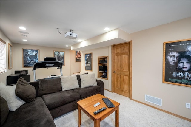 view of carpeted living room