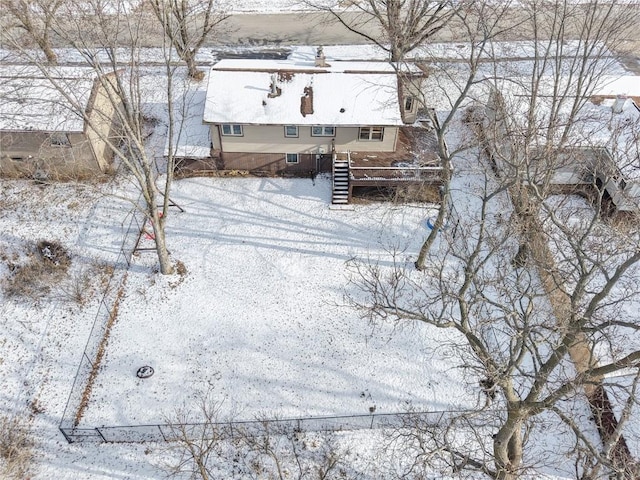 view of snowy aerial view