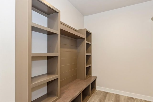 mudroom with light wood-type flooring