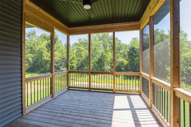 unfurnished sunroom featuring a healthy amount of sunlight