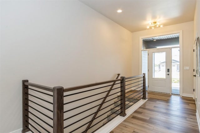 foyer entrance featuring hardwood / wood-style flooring