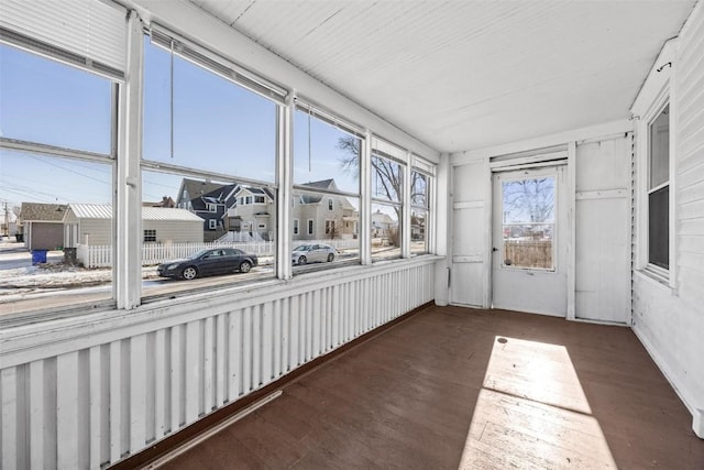 view of unfurnished sunroom