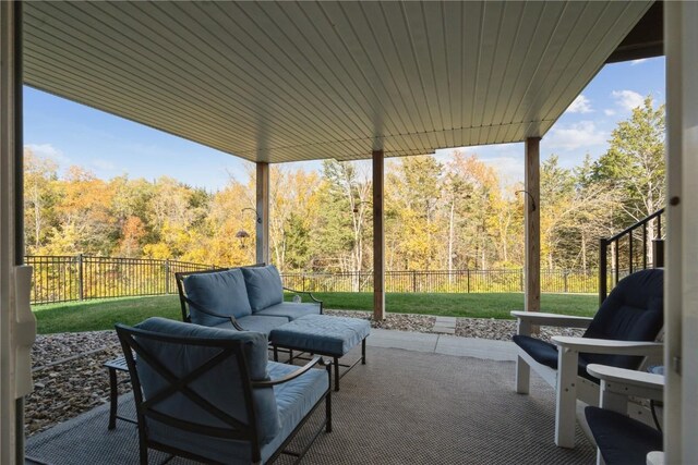 view of patio featuring an outdoor living space