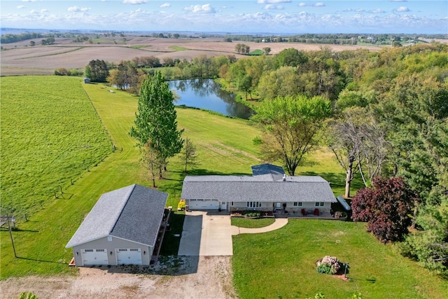 1394 210th St, Tipton, IA 52772 - overview of rural landscape featuring a nearby body of water