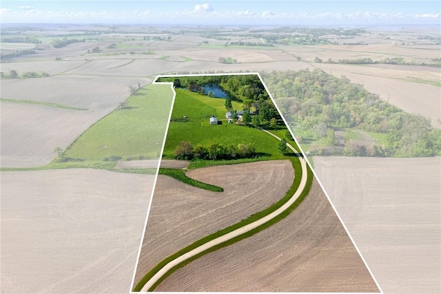 1394 210th St, Tipton, IA 52772 - aerial view of sparsely populated area featuring property parcel outlined