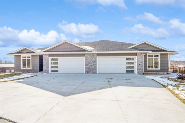 single story home featuring a garage