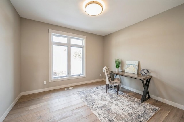 office featuring light hardwood / wood-style floors