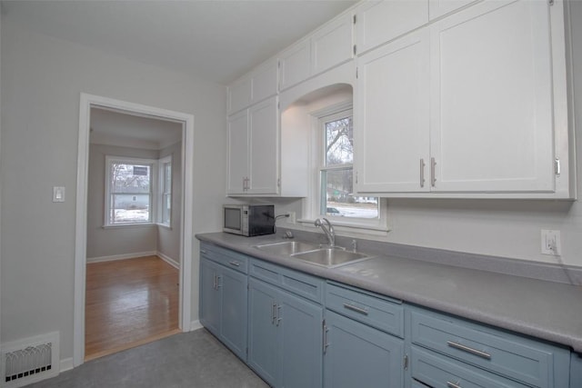 kitchen with white cabinets and sink