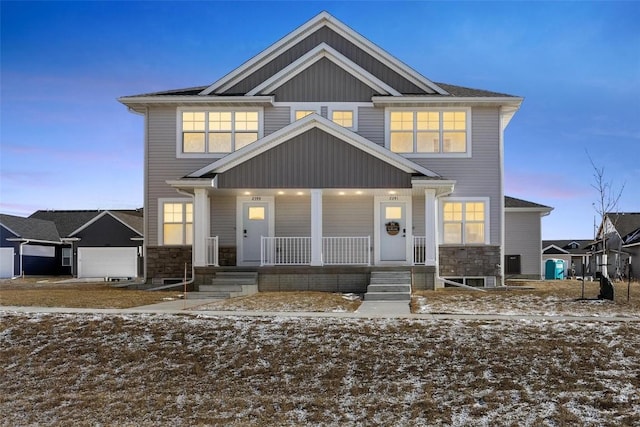 view of front of home with covered porch