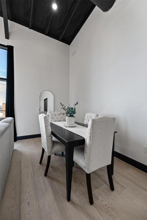 dining room featuring light hardwood / wood-style floors