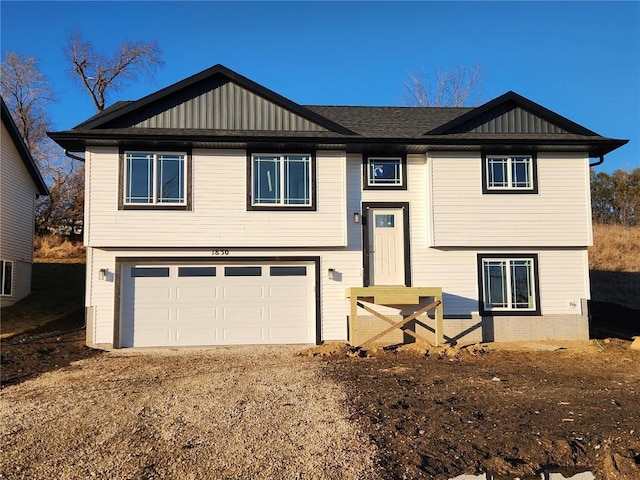 bi-level home with a garage