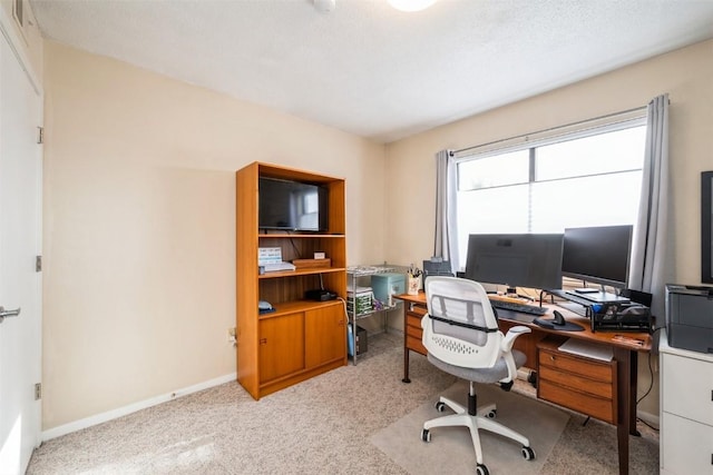 office area with light carpet