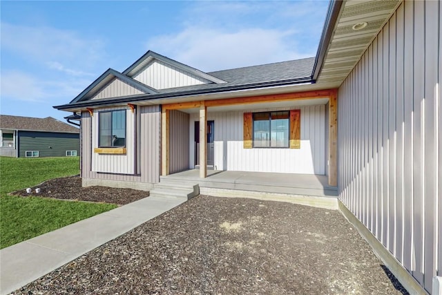 exterior space with covered porch