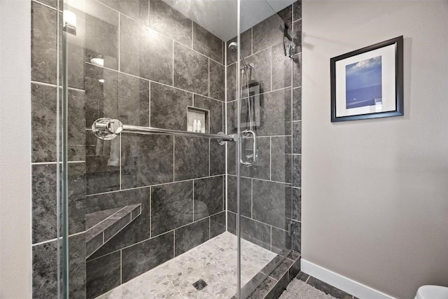 bathroom featuring walk in shower