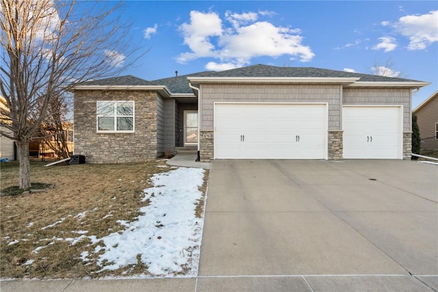 view of front of home with a garage