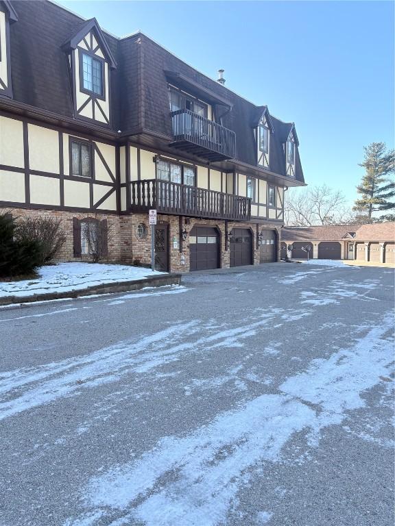 exterior space with a garage