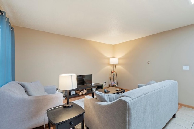 view of tiled living room