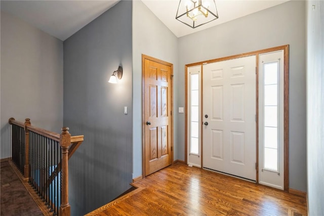 foyer with hardwood / wood-style floors