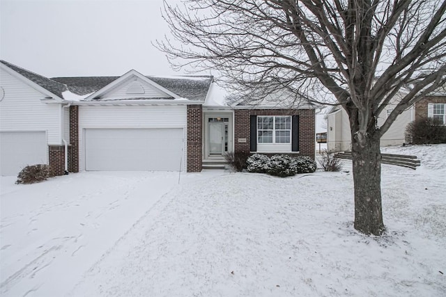 single story home with a garage