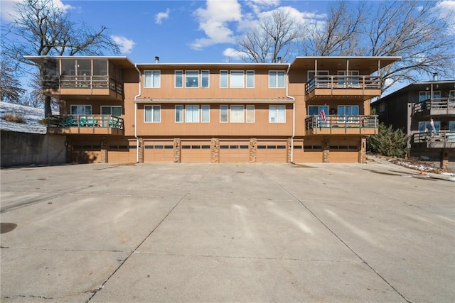 exterior space featuring a garage