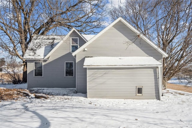 exterior space featuring a garage