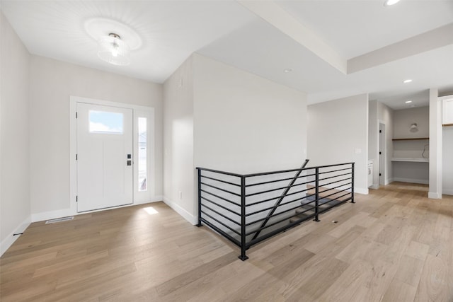 750 Hampshire Dr, Marion, IA 52302 - entrance foyer featuring light wood-style floors and recessed lighting