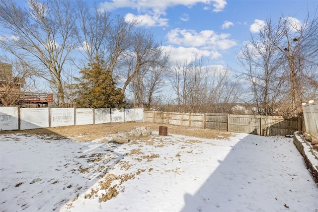 view of snowy yard