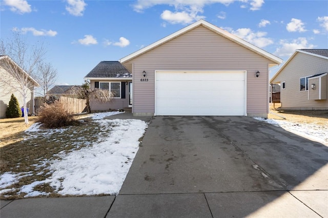 view of front facade with a garage