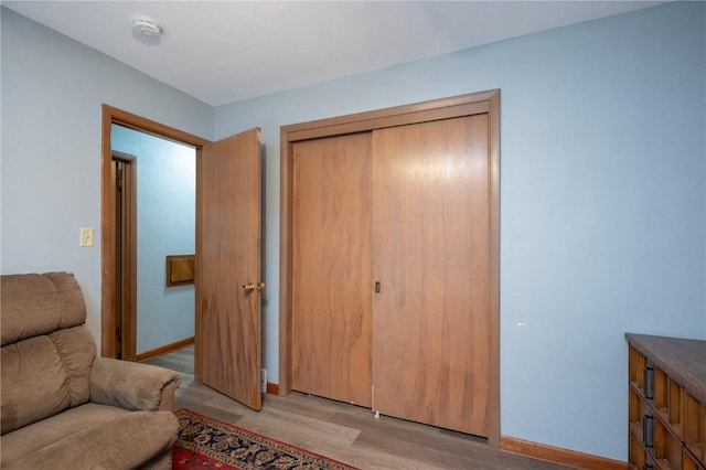 sitting room featuring light hardwood / wood-style floors