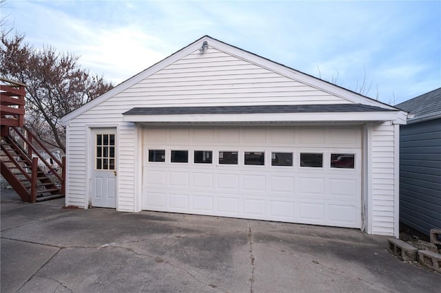 view of garage