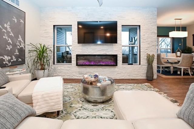 living room featuring hardwood / wood-style flooring