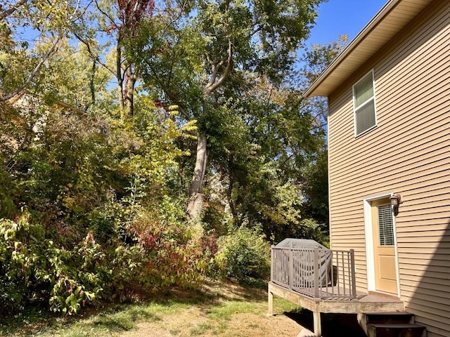 view of yard featuring a deck