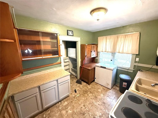 kitchen with fridge and sink