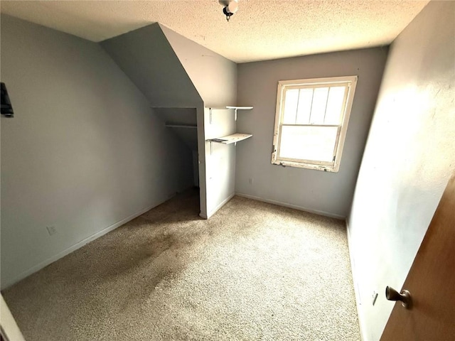 unfurnished bedroom featuring carpet floors and a textured ceiling