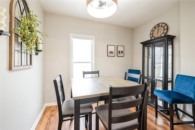 dining room with wood-type flooring